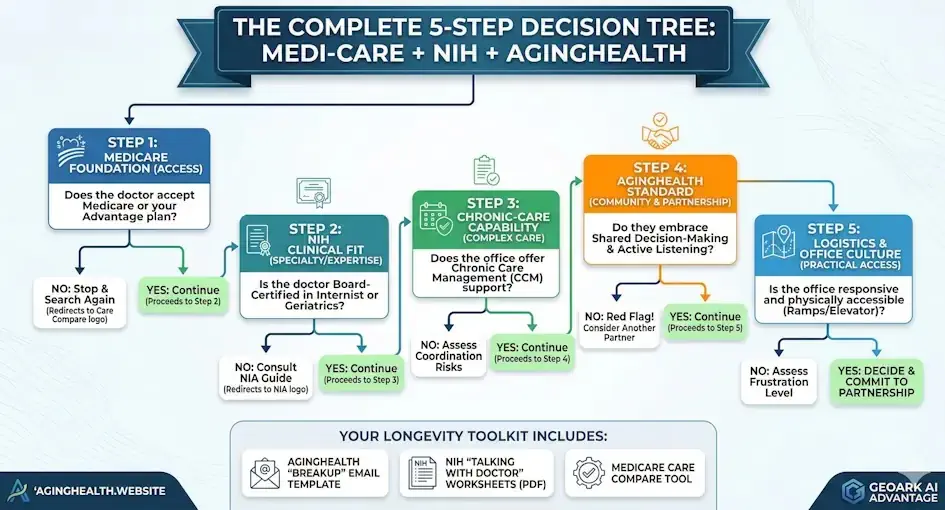 The 5-step flowchart for choosing a doctor.