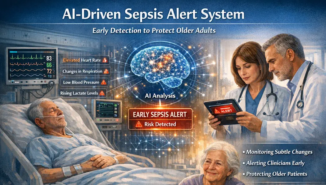 AI‑driven sepsis alert systems monitor subtle physiological changes that may signal early infection, adding a quiet but powerful layer of protection for older adults. These tools support clinicians by identifying risks sooner, helping safeguard patients who are most vulnerable to rapid deterioration.