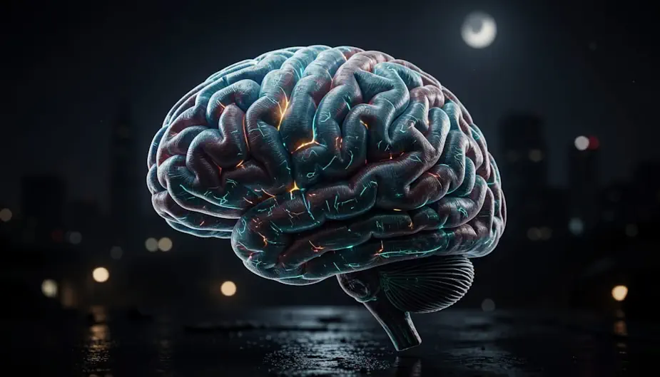 Image of the human outside at night.