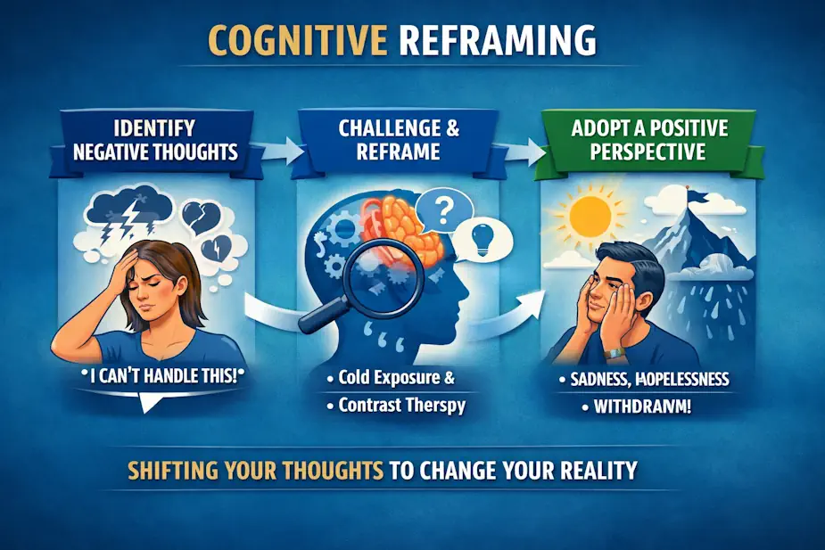 Infographic of cognitive reframing process.