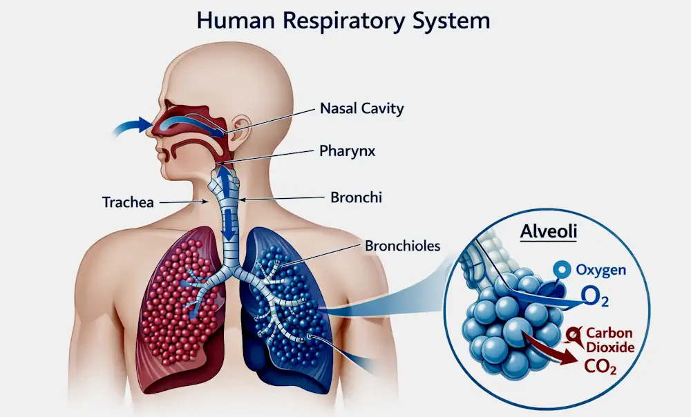 Diagram of the human respiratory system
