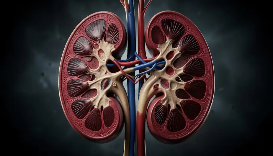 Image of the internal structure of a human kidney