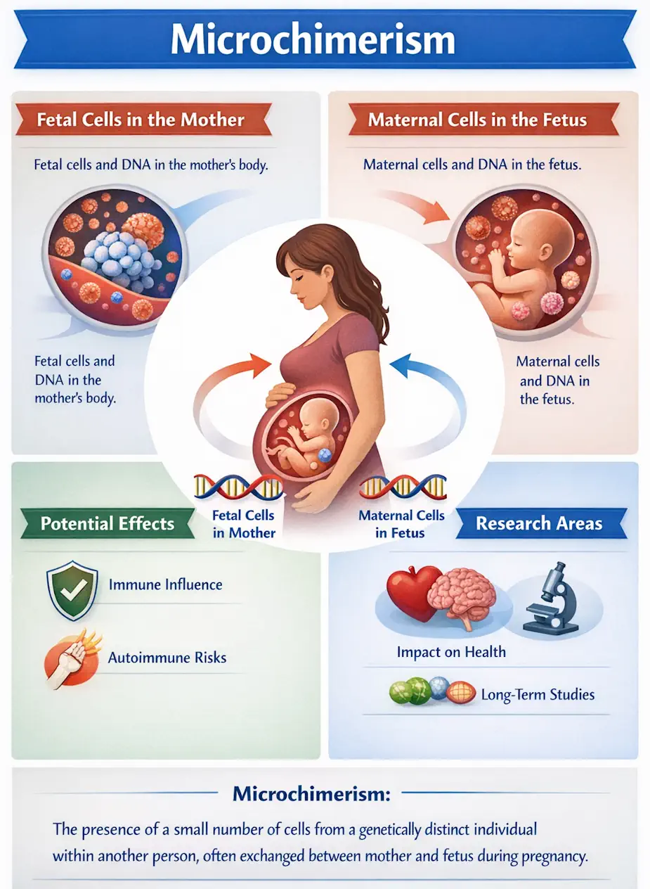 Fetal and maternal cell exchange