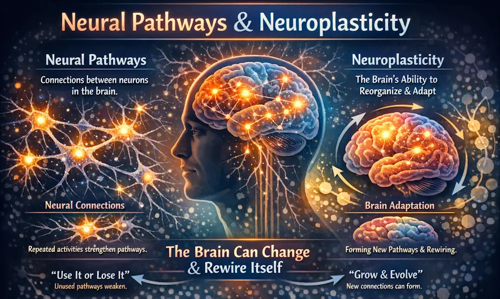 Neural pathways and neuroplasticity visual guide
