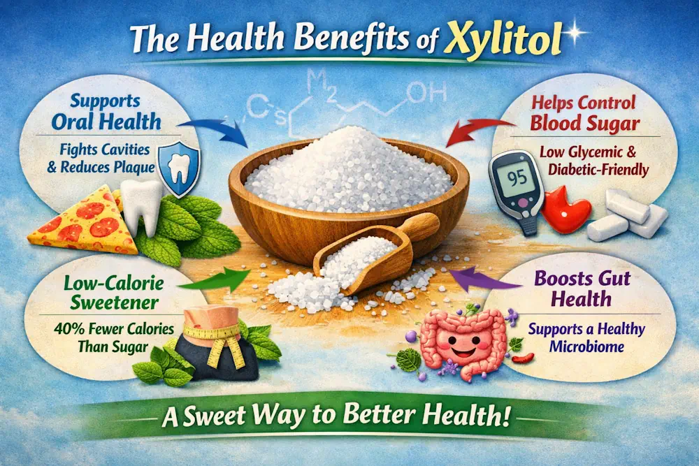 Infographic of xylitol health benefits