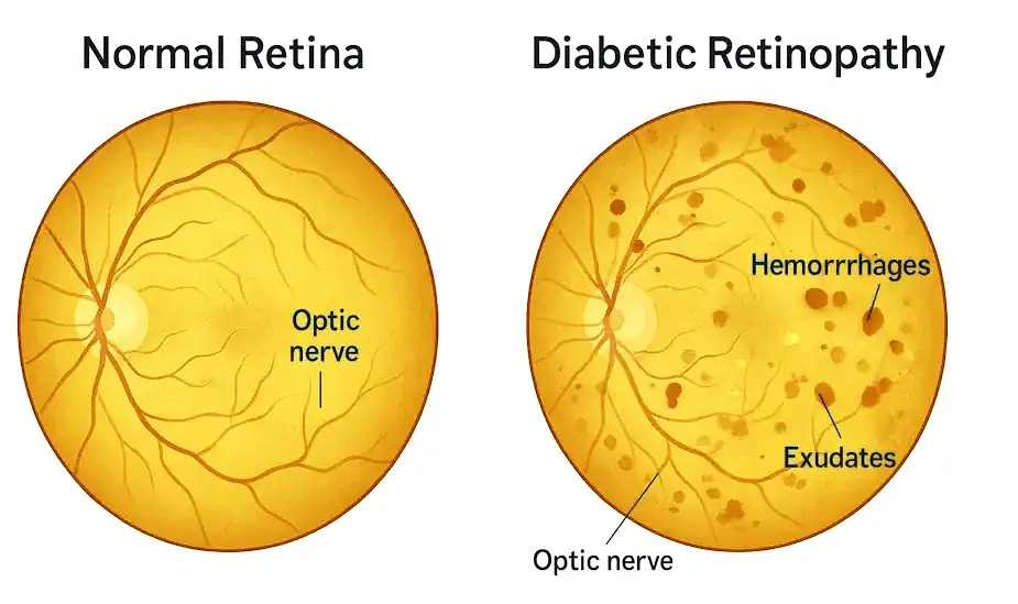 Normal Retina vs Diabetic Retinopathy