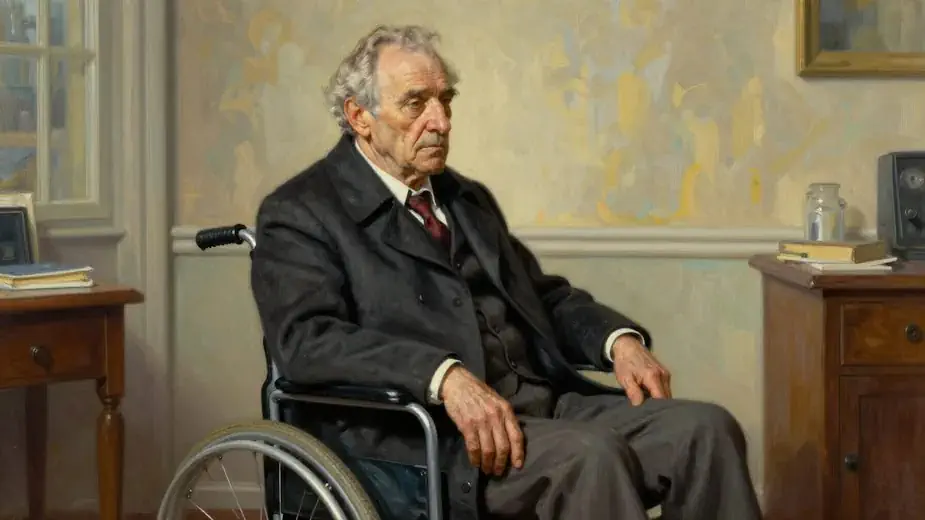 An elderly man in a wheelchair, illustrating the importance of proactive care planning.